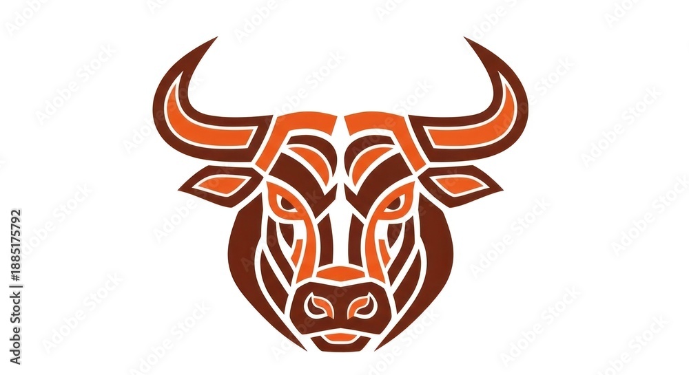 Fototapeta premium Stylized Bull Head Logo Design Element.