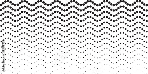 Circular wavy halftone dotted lines creating monochrome texture backdrop with retro popart half tone effect for posters editorial design branding and expressive graphic compositions