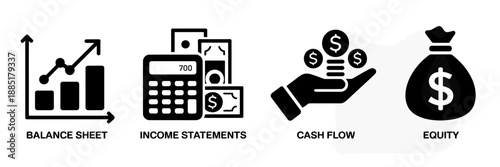 Financial icons for business and accounting.