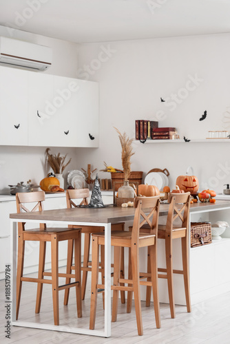 Interior of light kitchen d...