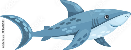 Great white shark ocean underwater marine animal cartoon character. Coral reef water wildlife cute mascot, sea marine aquatic animal funny vector character. Underwater creature cheerful personage