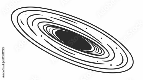 Saturn's rings viewed from an angled perspective, showcasing the planet's celestial beauty in a detailed illustration