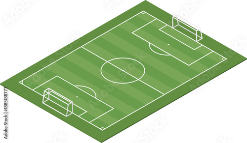Isometric football pitch illustration