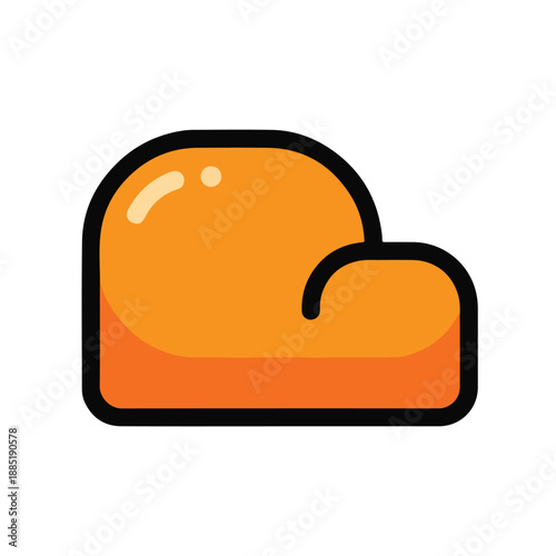 A cartoonish orange shape