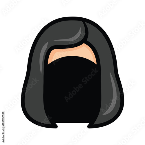 A cartoon woman wearing a niqab