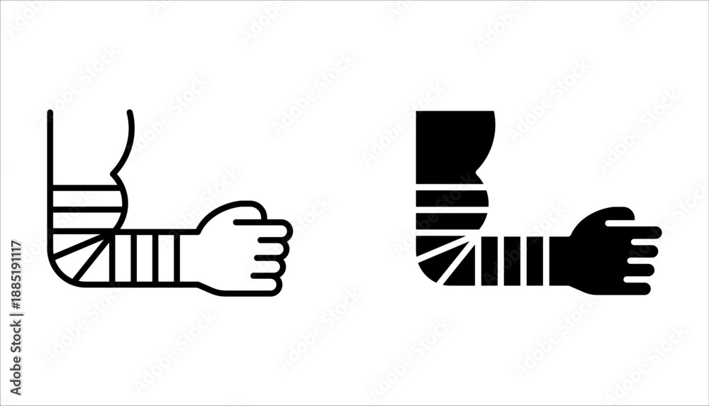 Fototapeta premium Elastic bandage icon set, simple illustration collection symbol on white background