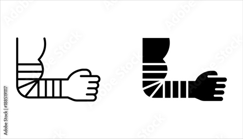 Elastic bandage icon set, simple illustration collection symbol on white background