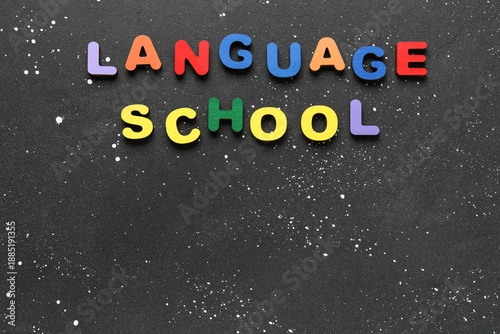 Text LANGUAGE SCHOOL made o...
