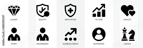 Business icons for company and management.