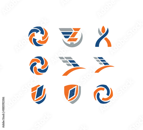Free Download Abstract geometric icon set collection on black background - GFXLoad
