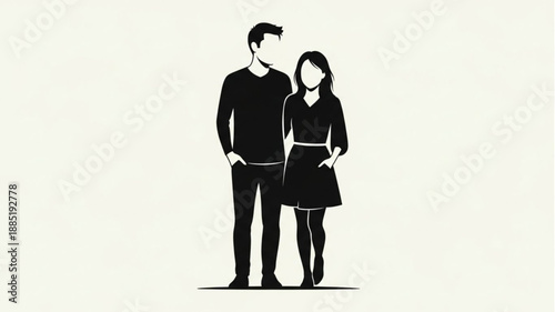 Silhouette of a couple standing together.