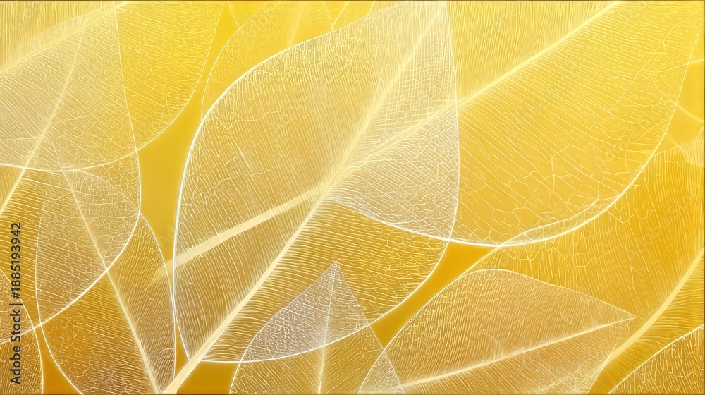 Obraz premium Elegant yellow Gradient Leaf Vein Pattern Background.