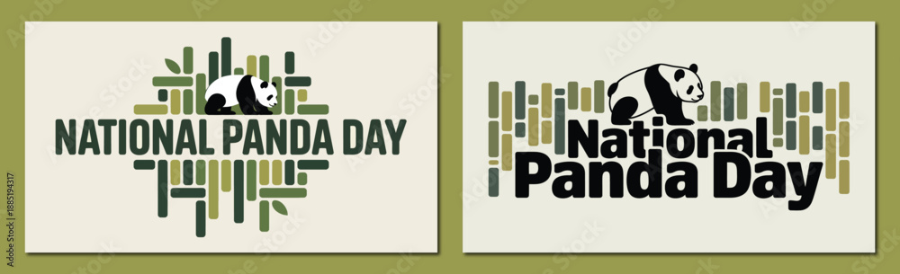 Obraz premium Adobe Illustrator ArtworkNational Panda Day Wildlife Conservation Awareness Illustration