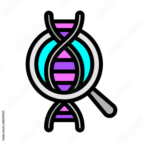 Genetic Analysis Vector Filled Icon Design