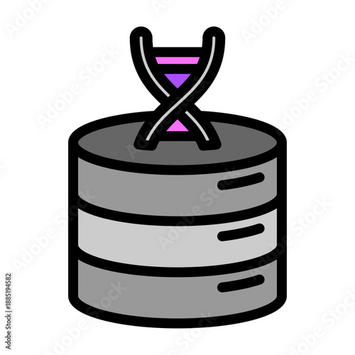 Genetic Database Vector Filled Icon Design