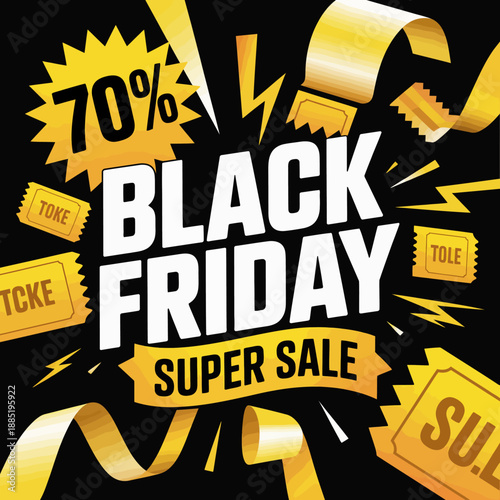 Black Friday super sale advertisement.