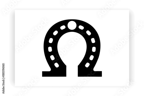 Horseshoe Icon Vector. Horseshoe Silhouette in Black | Good Luck Symbol Vector Illustration. Minimal Horseshoe Icon Symbol of Luck and Success. Good Luck Symbol, Western Design, Simple Graphic.