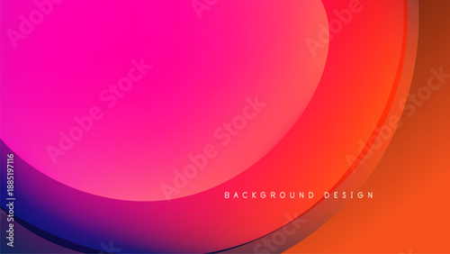 Abstract gradient shapes overlap black background. Vivid colors blend smoothly, creating dynamic visual effect. Modern design element.