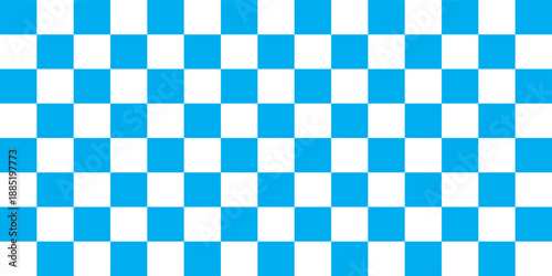 Blue White color square pattern. Picnic blanket texture.