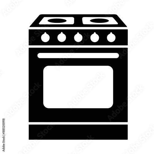 icon illustration modern kitchen stove vector.