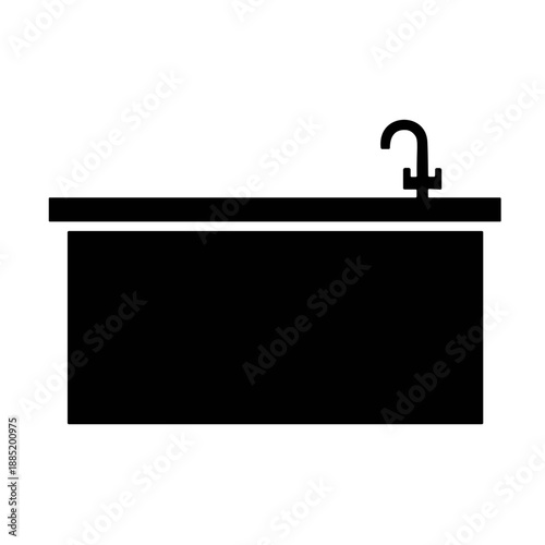 icon illustration modern kitchen sink vector.