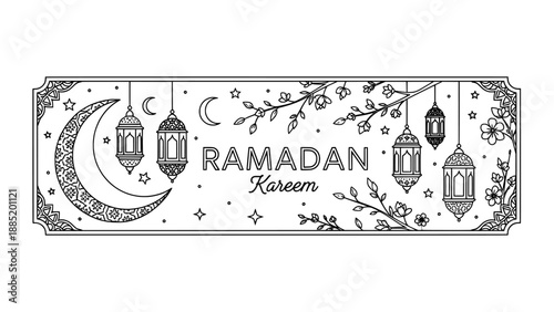 Ramadan kareem greeting banner