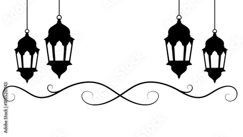 Lantern hanging silhouette design