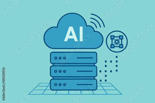 AI Cloud Computing Infrastructure Data Servers and Network Connectivity.