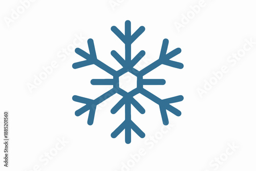 Blue Snowflake Icon Winter Season Symbol Cold Weather Design.