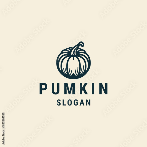 Pumkin logo vector icon illustration style