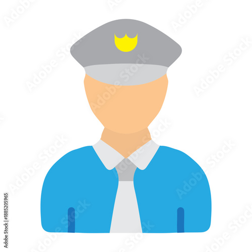 Police Officer Vector Flat Icon Design