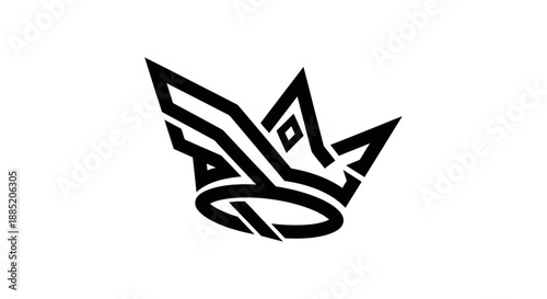 Abstract crown illustration on white background