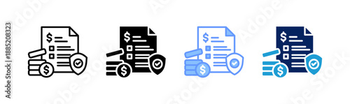 liability icon set multiple style collection