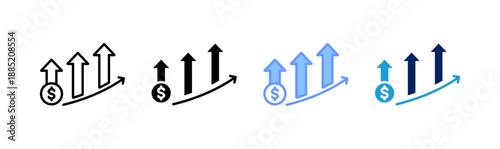 investment icon set multiple style collection
