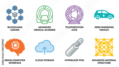 Future Tech Concepts: Blockchain, Teleportation, AI, and Green Transportation