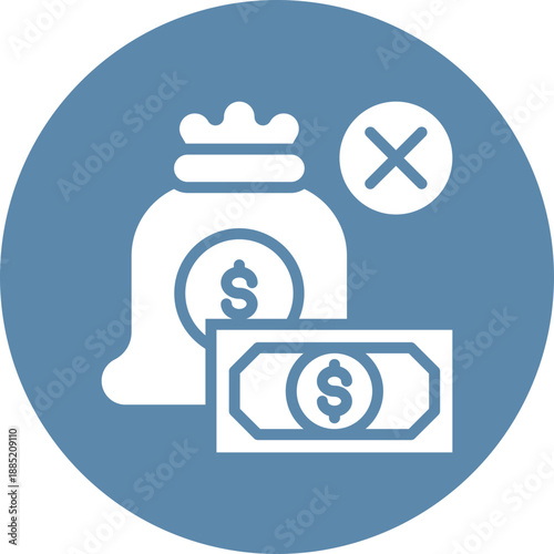 Illegal money icon for dishonesty , website, application, printing, document, poster design, etc