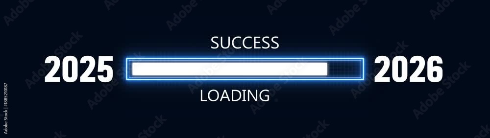 Last Year Loading Loading bar from 2025 to 2026 new year transfer animation. Almost ...