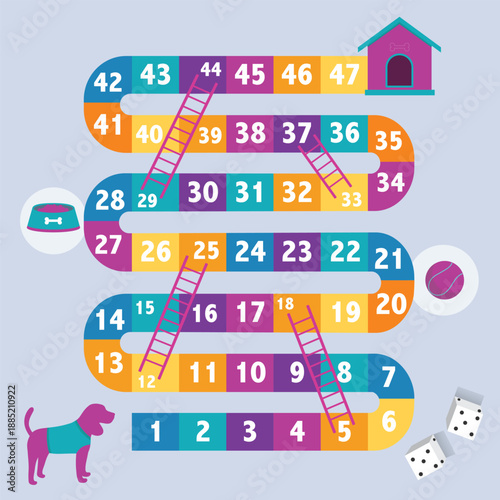 Frame of board game ,Funny frame,snake games,Vector illustrations.