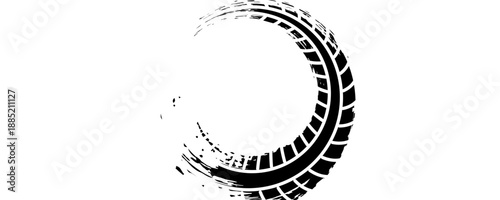 Grunge tire track, wheel braking marks. Truck, car or motorcycle tread pattern silhouette.background modern ilustrasion.