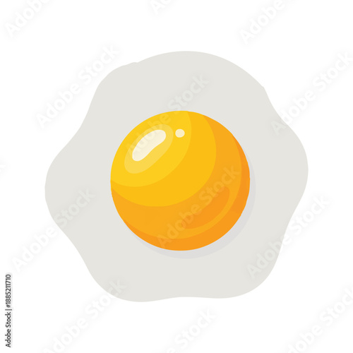 Fried Egg Isolated Icon Breakfast Food Illustration