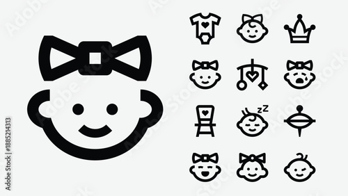 Girls characters and avatars icons set