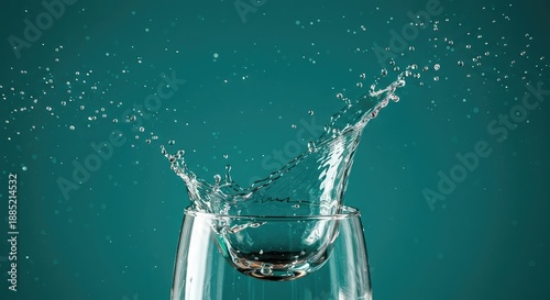 Clean, refreshing liquid splashing dynamically against a neutral background showing essential movement and hydration ,droplet ,blue ,healthy