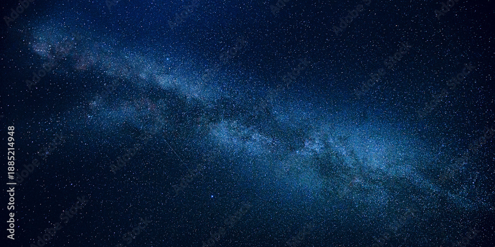 Naklejka premium Night Sky Stars With Milky Way Galaxy