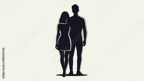 Silhouette of a couple standing together.