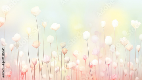 watercolor delicate pink background of spring flowers, soft color illustration