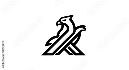 Abstract falcon symbol on white background