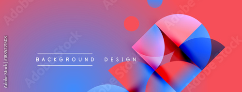 Abstract vibrant background. Overlapping shapes create dynamic visual effect. Gradient colors blend smoothly, modern design element.