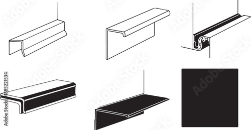 Black light fixture designs and technical drawings in detail
