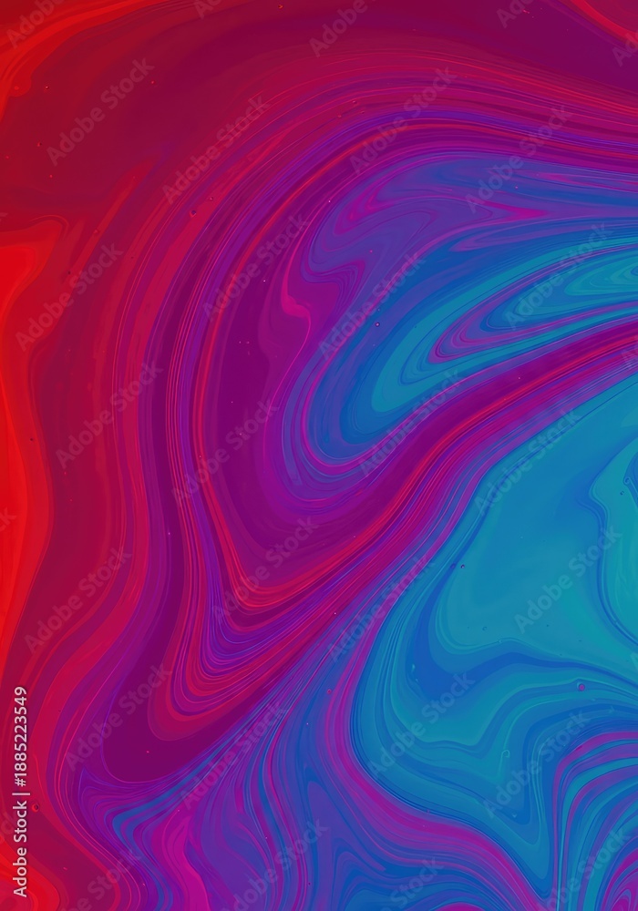 Fototapeta premium Dynamic vibrant swirling liquid texture, an abstract backdrop showing complex, harmonious movement and energetic color blending ,intense ,stream ,vibrant