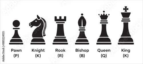 Ascending order chess piece collection starting with pawn and ending with king for value comparison